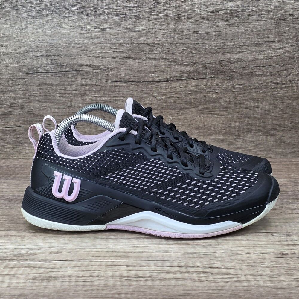 Wilson Rush Pro 4.5 Women's Size 8.5 Black Pink Tennis Shoes WRS333560